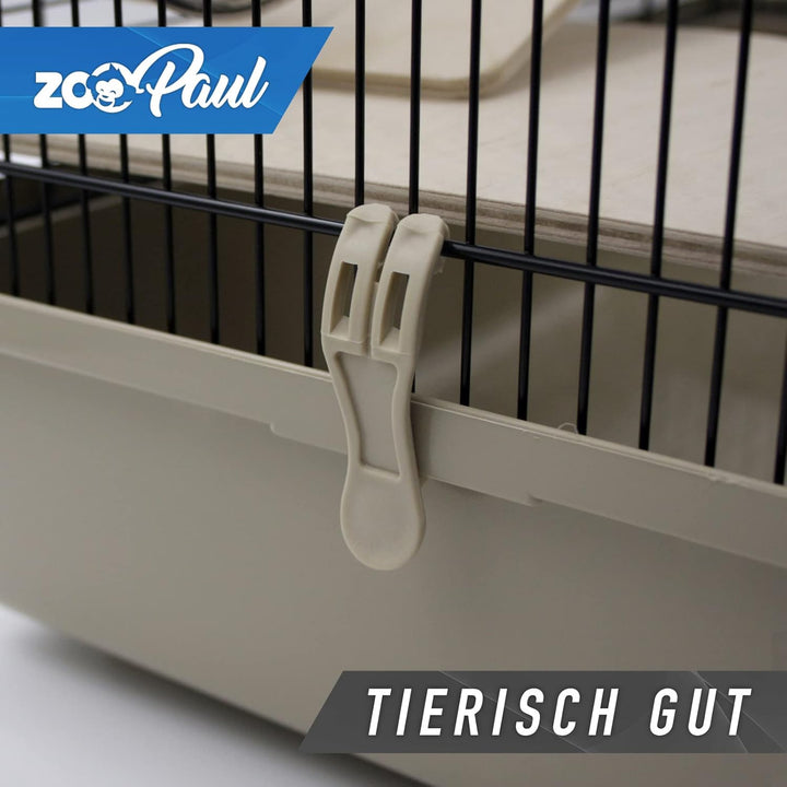 Interzoo Nagerkäfig, Hamsterkäfig, Käfig, Etagen-Käfig REX 3 beige Holzausstattung