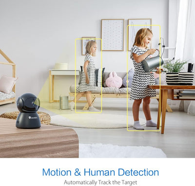 ctronics 5MP PTZ Überwachungskamera Innen WLAN, 2,4GHz/5GHz Dualband WiFi IP Kamera Indoor mit 355°/