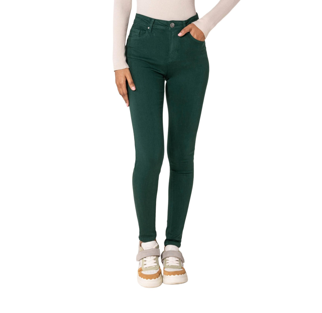 Nina Carter P106 Damen Jeanshosen Slim Fit Push-Up Skinny Jeans Mid-High Waist XS Slim Dunkelgrün (P
