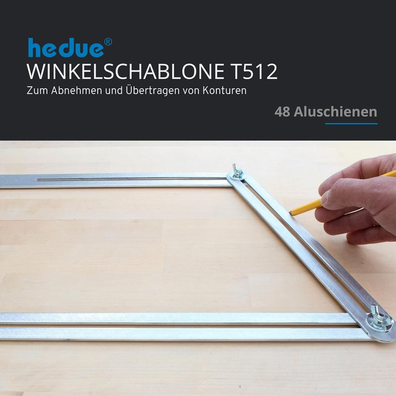 hedue Winkelschablone mit 48 Aluschienen, T512