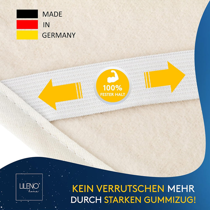 LILENO HOME Matratzenschoner 70x140 cm - Matratzenauflage [95°C kochfest] aus 100% Baumwoll-Kalmuck