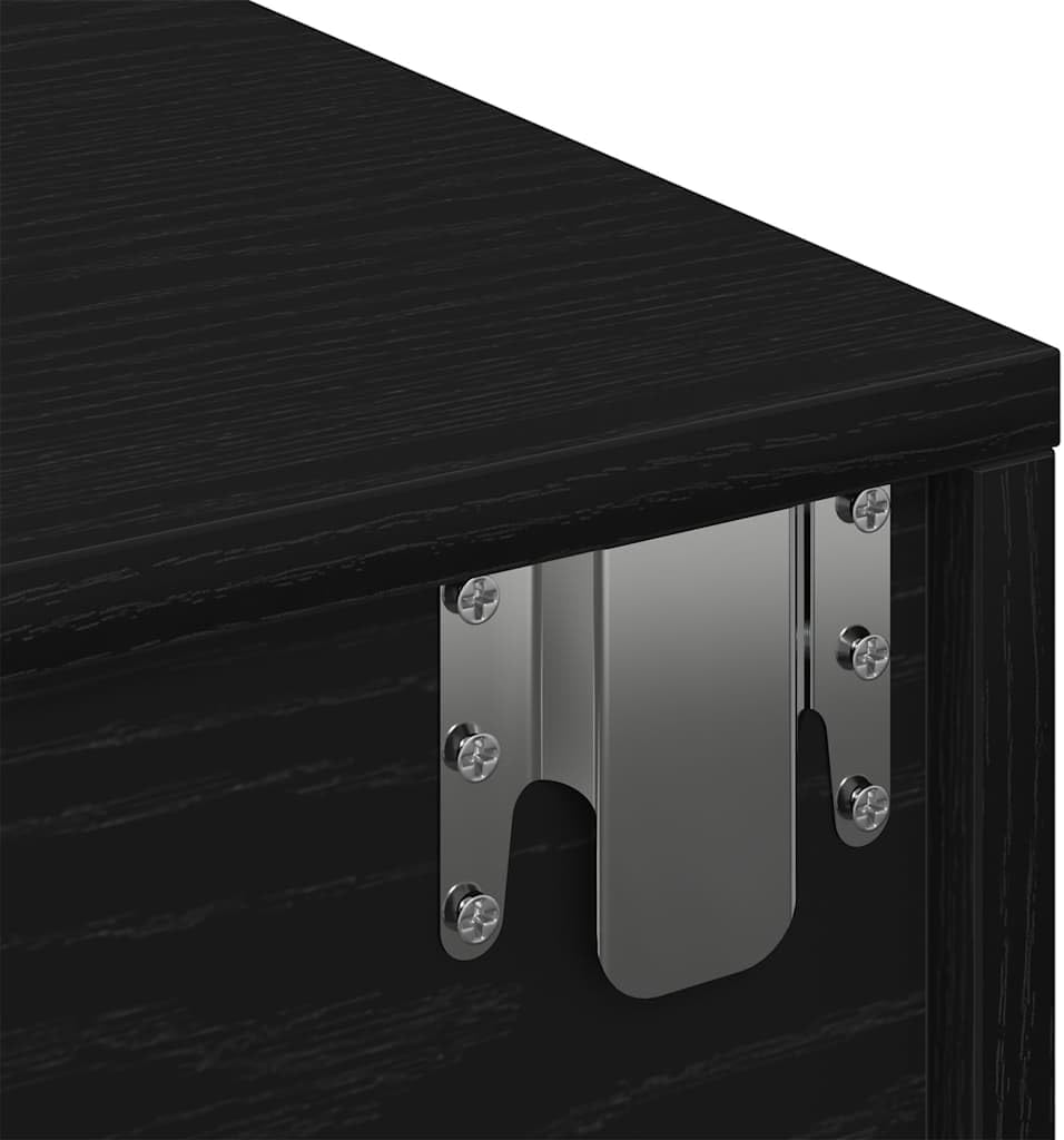 Solivagant Wandregal mit Schubladen Schwarz 80x33x17 cm Holzwerkstoff, Möbel,Regalsysteme,Wandregale