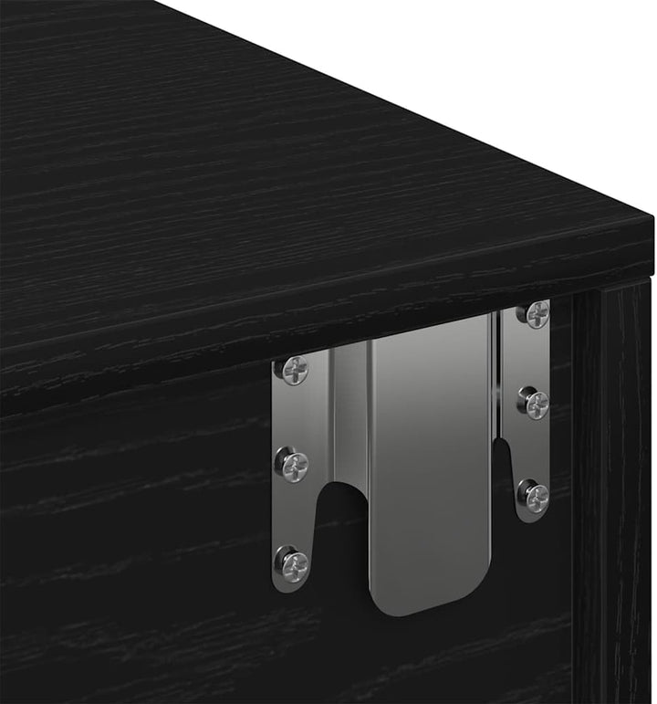 Solivagant Wandregal mit Schubladen Schwarz 80x33x17 cm Holzwerkstoff, Möbel,Regalsysteme,Wandregale