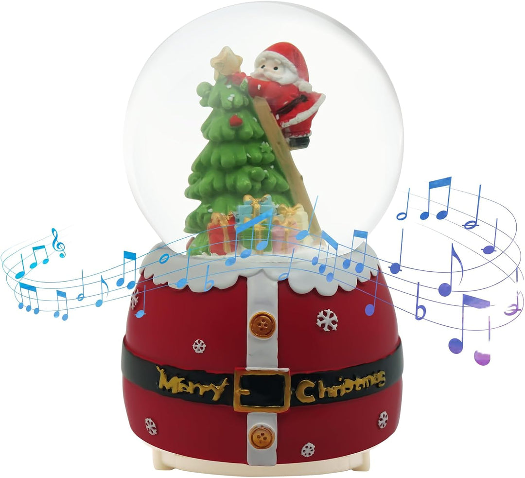 Daixilan Weihnachten Schneekugel Laterne Musical, Schneekugeln Weihnachten mit Musik, Glitter Schnee