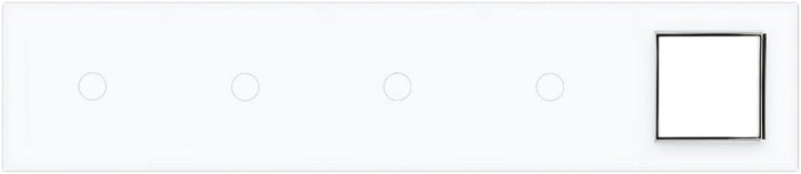 LIVOLO Nur Glasblende 5 Fach für Lichtschalter und Steckdose VL-C7-C1/C1/C1/C1/SR-11 Weiss