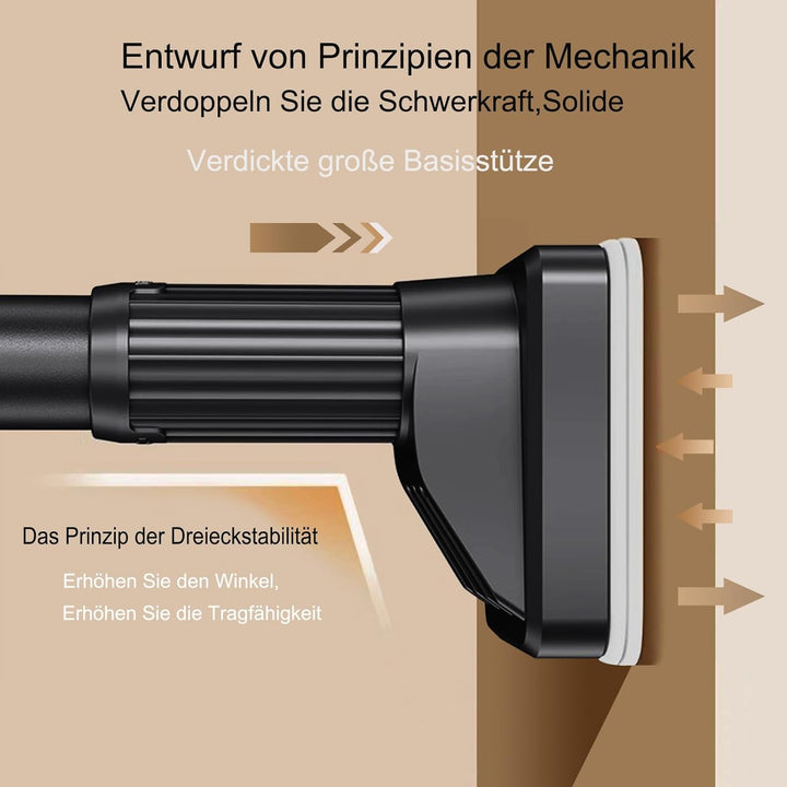 Gardinenstange ohne Bohren 410-460cm, Ø32mm Matt Schwarz Multifunktionale Vorhangstange zum Einklemm