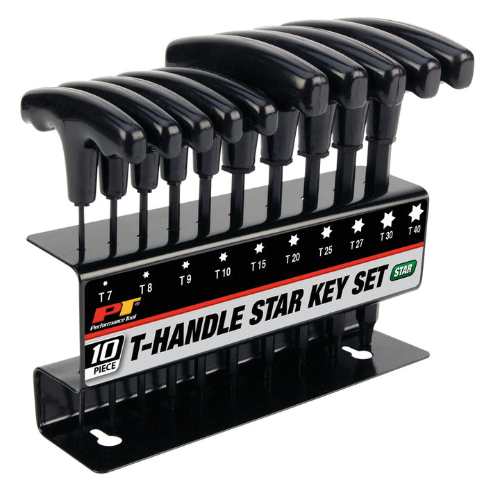 PERFORMANCE TOOL W80276 Star T-Griff Sechskantschlüsselsatz, 10-teilig, schwarz 10 Pieces, 10 Pieces