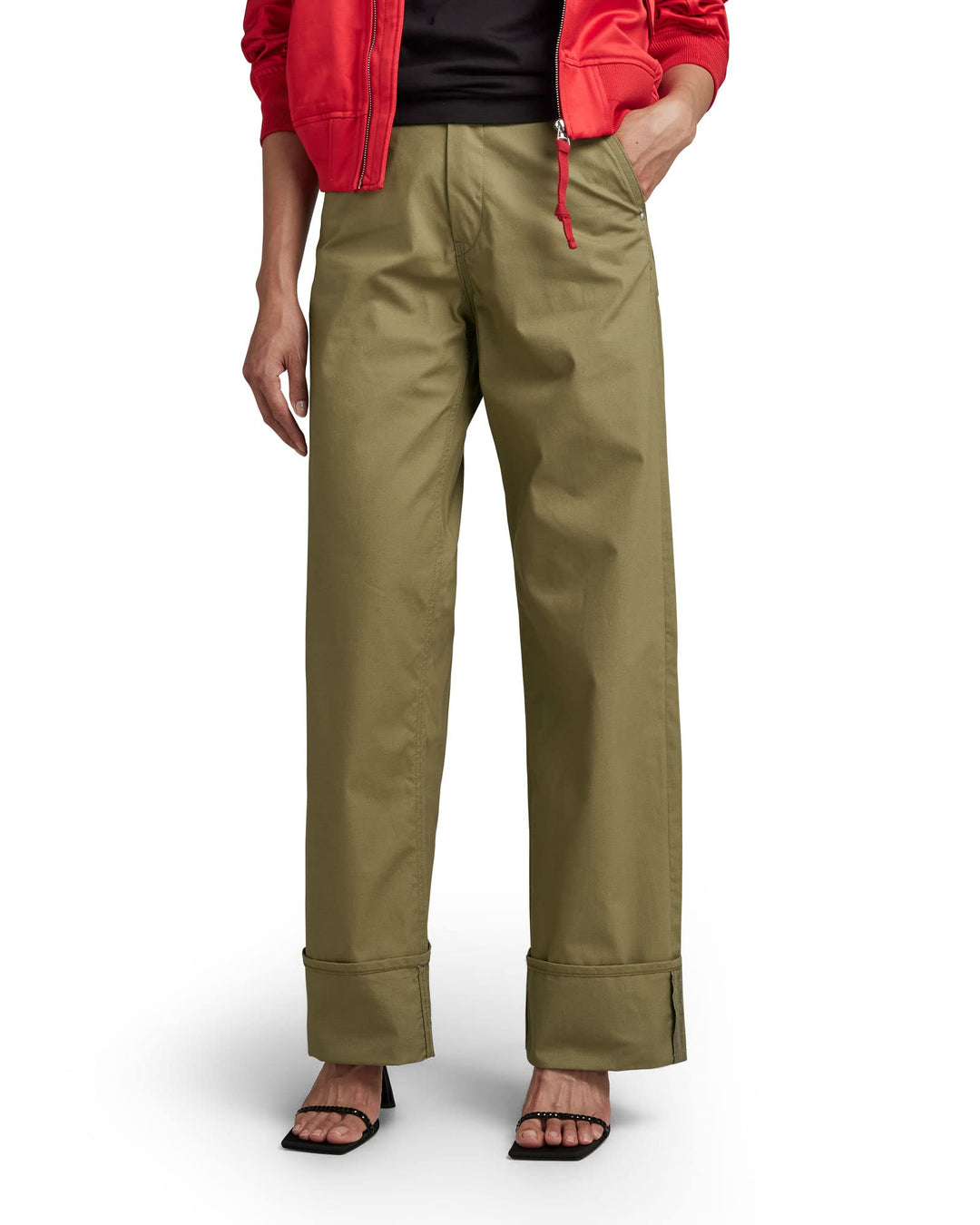 G-STAR RAW Damen Stray Chinohose Pants 29W / 34L Grün (Smoke Olive D22894-d387-b212), 29W / 34L Grün