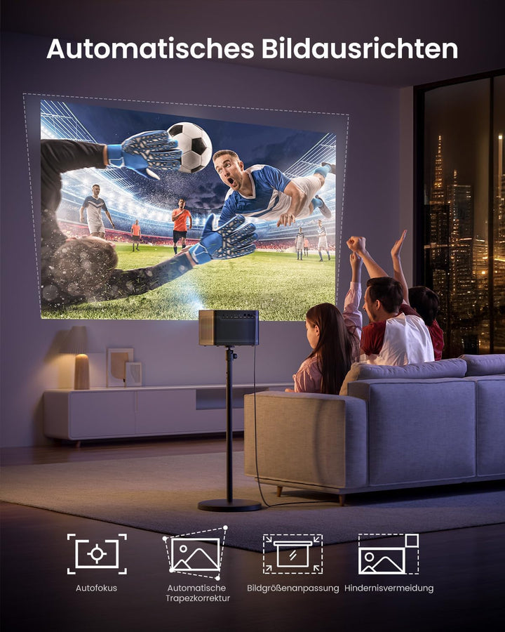 Dangbei DBOX02 4K Beamer, 2450 ISO Lumen, von Netflix offiziell lizenzierter Heimkino Beamer mit WLA