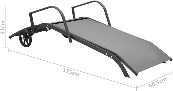 vidaXL Sonnenliege mit 2 Rädern Gartenliege Relaxliege Gartenmöbel Liege Liegestuhl Strandliege Frei