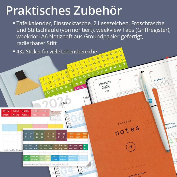 weekview Business Planner 2026 A5+ – Professioneller Personal Organizer & Erfolgsplaner | Wochen- &