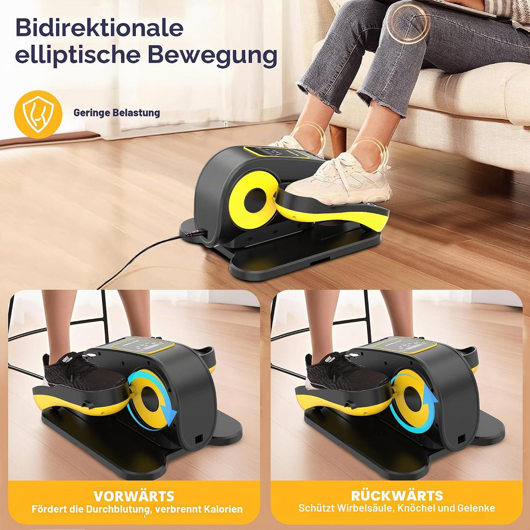 Ellipsentrainer Unter dem Schreibtisch, Elektrischer Pedaltrainer für Senioren, Leise & Tragbar, 15