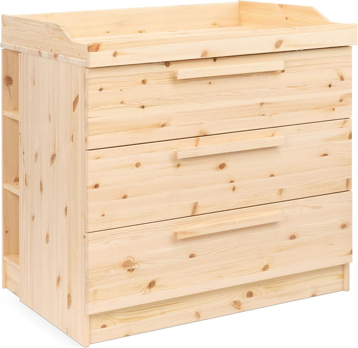 Ehrenkind® Linia Zusatzregal für Wickelkommode Linia, Natur, 85 × 19,5 × 50 cm, Stauraumregal aus FS