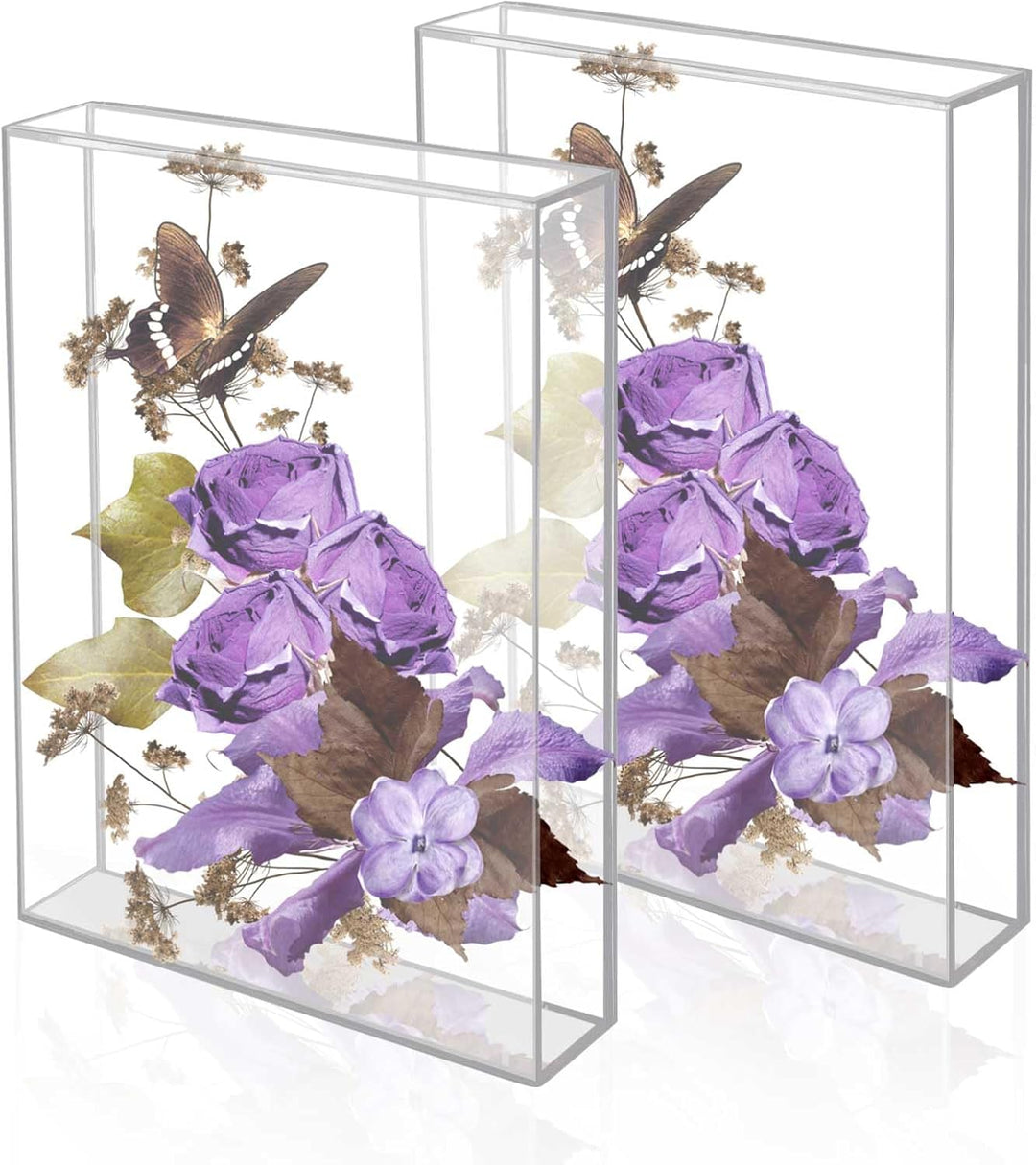 2er 3D Bilderrahmen Aus Acryl,3D Bilderrahmen Tiefer Objektrahmen, Transparenter Acryl-Fotorahmen fü