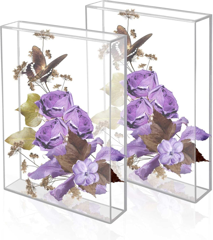 2er 3D Bilderrahmen Aus Acryl,3D Bilderrahmen Tiefer Objektrahmen, Transparenter Acryl-Fotorahmen fü