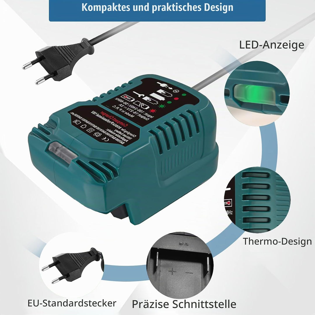 Ladegerät für Bosch Professional 18V Akku, 220V Ultraschnellladegerät für Bosch Procore GBA 18V Syst