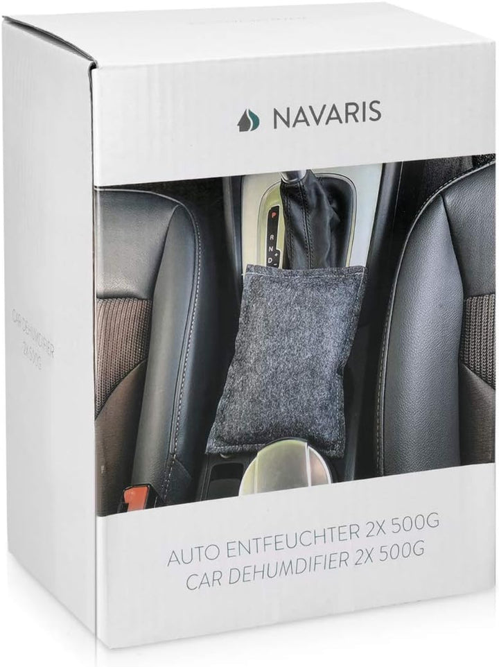 Navaris 2X 500g Auto Luftentfeuchter Kissen - Autoentfeuchter Sack Set gegen Innenraum Beschlag - wi