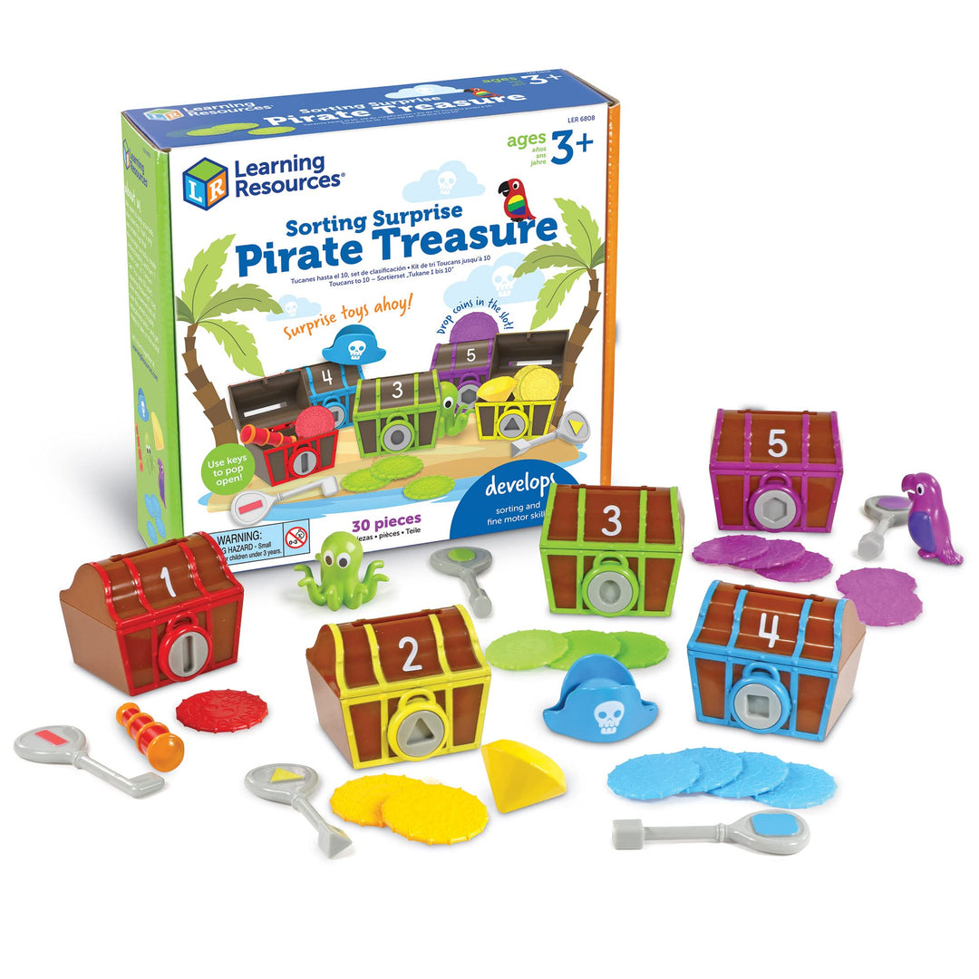 Learning Resources Spannender Piratenschatz zum Sortieren, Spielzeug zum Sortieren und Zuordnen, Ab