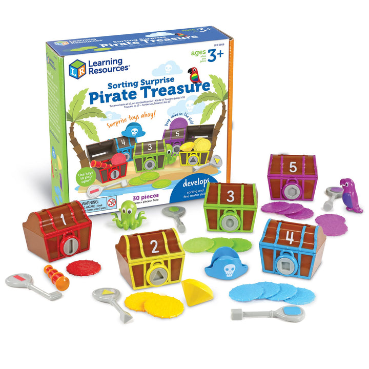Learning Resources Spannender Piratenschatz zum Sortieren, Spielzeug zum Sortieren und Zuordnen, Ab