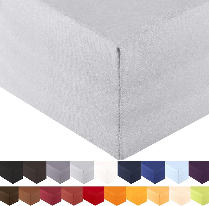 aqua-textil Royal XL Spannbettlaken Boxspringbett Wasserbett 200x220-220x240 cm Silber grau 210g/qm