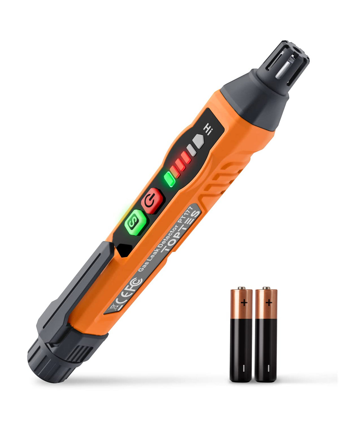 Gasmelder, TopTes PT177 Gaslecksuchgerät mit Akustischem und Visuellem Alarm, Gasdetektor zum Auffin