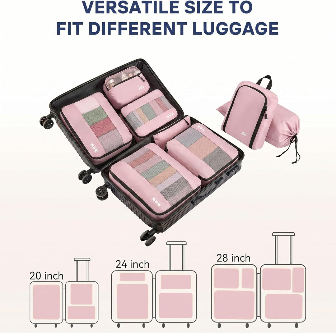 MURISE Koffer Organizer 8 Stück, Packing Cubes für Urlaub und Reisen, Packwürfel Packtaschen für Kof