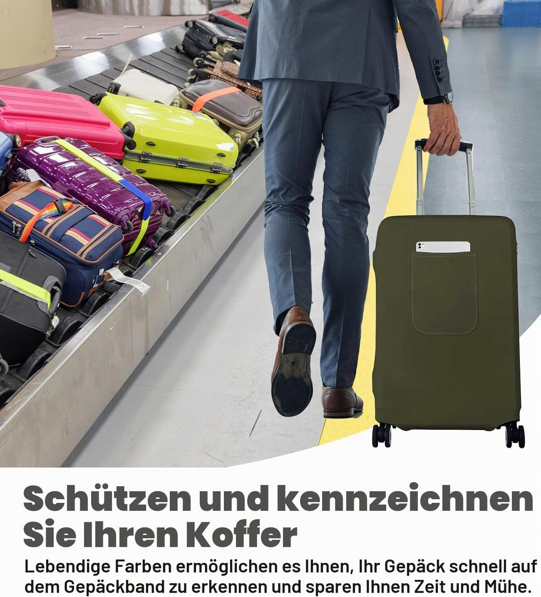 Morbuy Elastisch Kofferschutzhülle, Gross Kofferhülle Grün mit Reissverschluss, Suitcase Luggage Cov