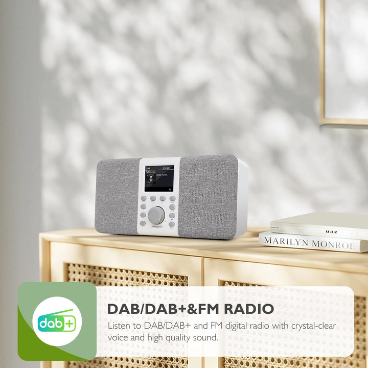MangoKit MD5 Stereo DAB Radio mit Bluetooth,DAB Plus Radio,Digitalradio,UKW Radio,Tragbares Dab Radi