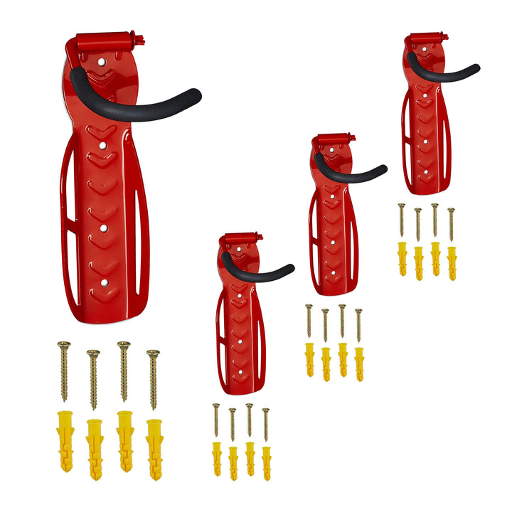 Relaxdays Fahrrad Wandhalterung 4er Set, belastbar bis 25 kg, klappbar, HBT: 26 x 11,5 x 13,5 cm, Fa
