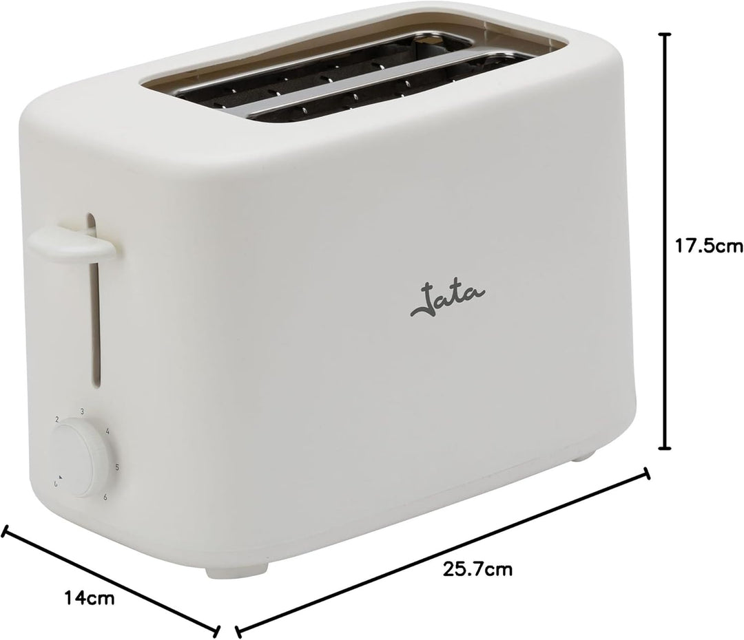 JATA JETT1048 Toaster mit 2 extra breiten Schlitzen, 6 Bräunungsstufen, Schutzdeckel, Krümelschublad