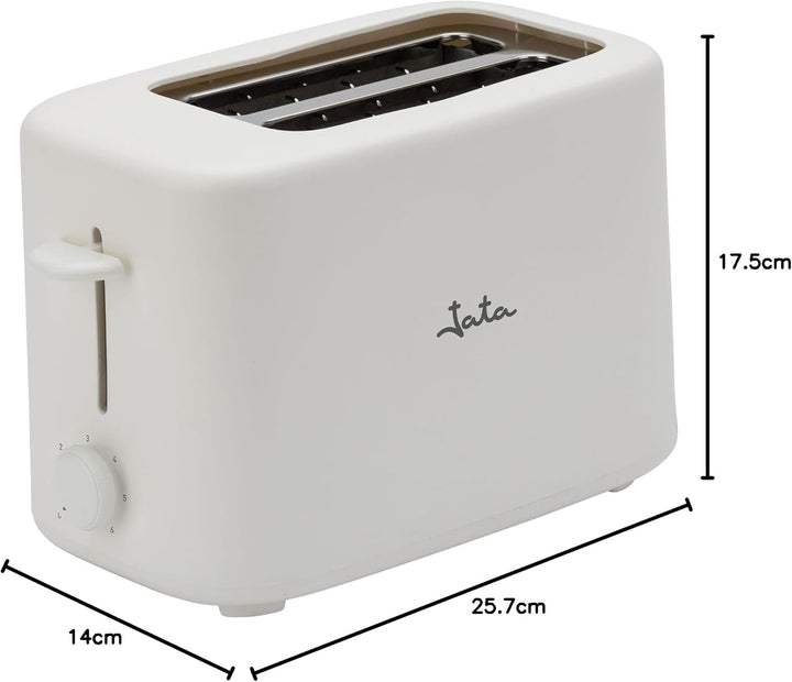 JATA JETT1048 Toaster mit 2 extra breiten Schlitzen, 6 Bräunungsstufen, Schutzdeckel, Krümelschublad