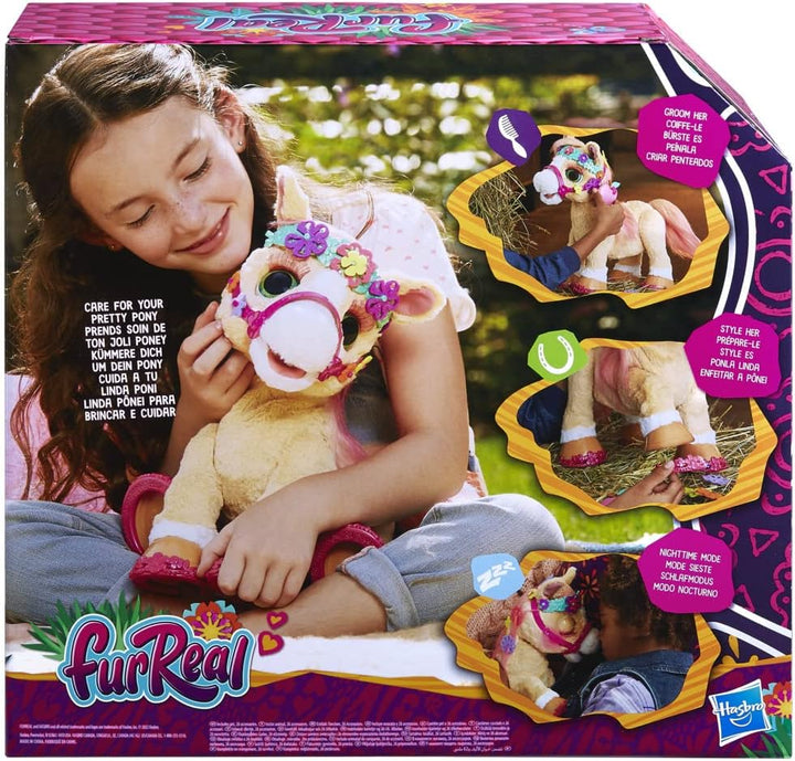 FurReal Hasbro Cinnamon, Mein stylisches Pony, 80+ Geräusche, Reaktionen, 26 Accessoires, elektronis