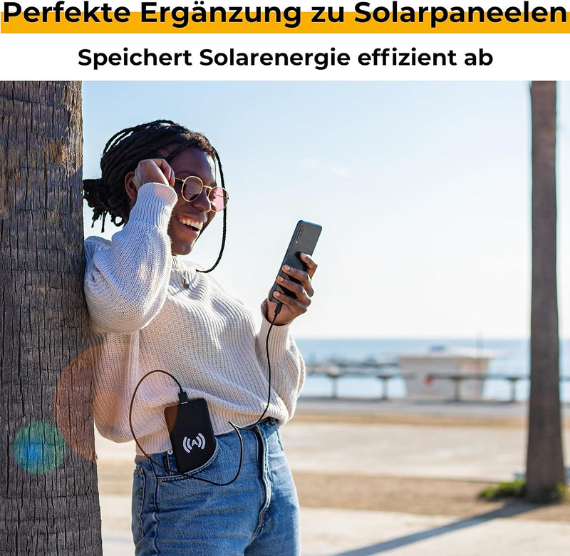 Sunnybag POWERPACK | Externer Akku mit 10.000mAh | Perfekt zum Aufladen mit erneuerbarer Solarenergi