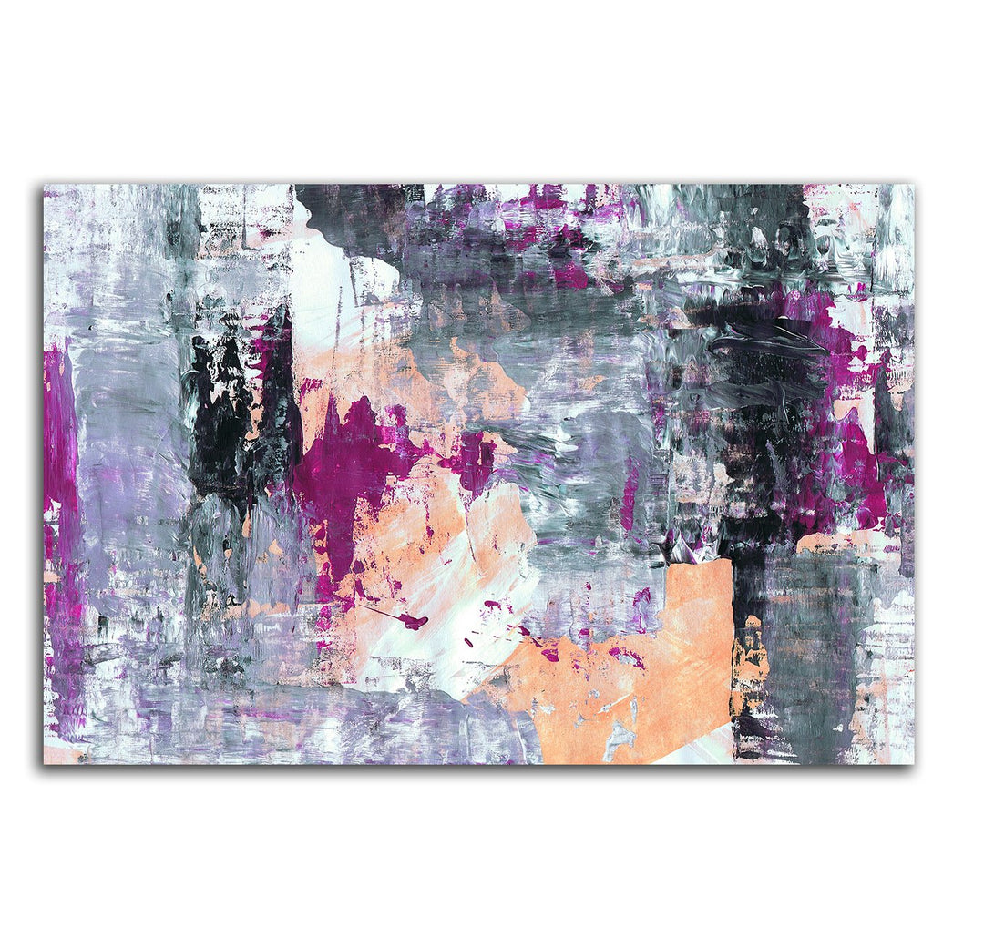 Paul Sinus Art 60x80cm Abstrakt006_Leinwandbild Abstrakte Kunst - brombeer - Kunstdruck auf Leinwand