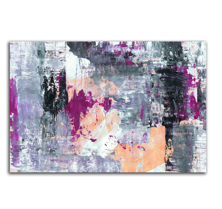 Paul Sinus Art 60x80cm Abstrakt006_Leinwandbild Abstrakte Kunst - brombeer - Kunstdruck auf Leinwand
