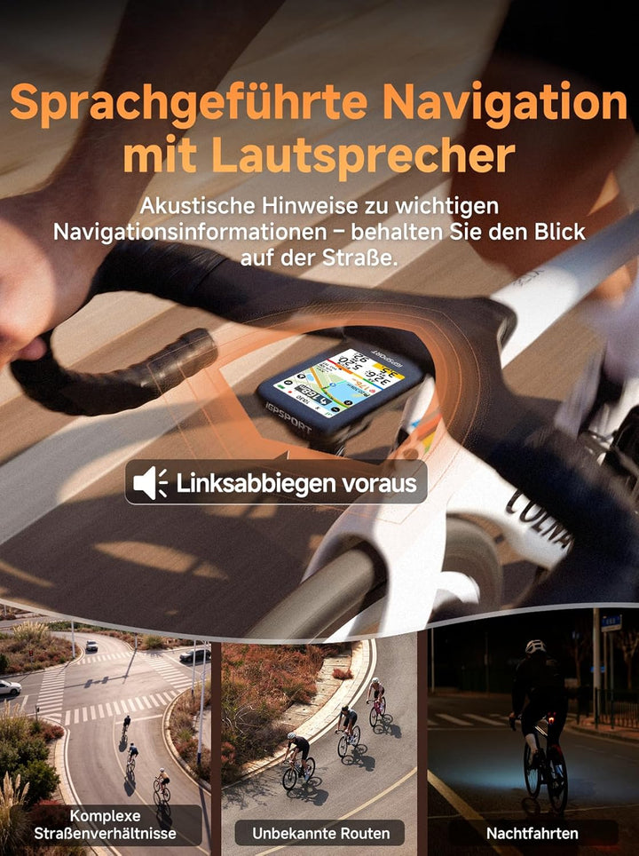 iGPSPORT BSC500 Fahrradcomputer, 3,3-Zoll-Touchscreen, Karten- und Sprachnavigation, E-Bike-Modus, B