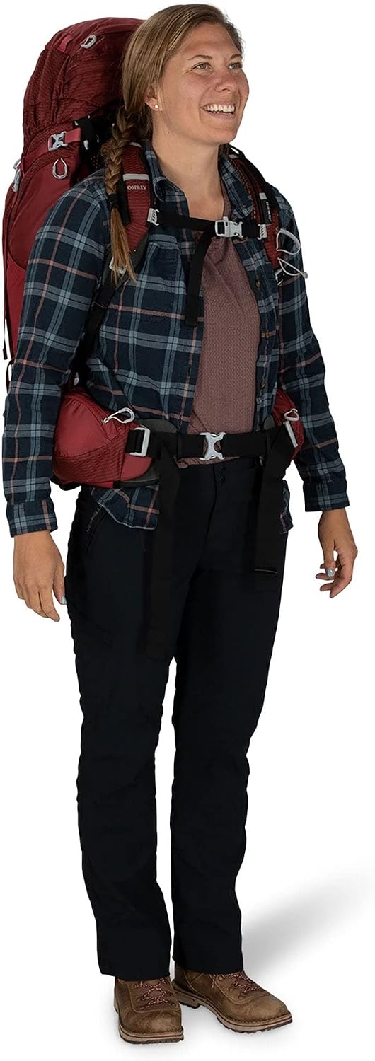 Osprey Damen Aura Ag Backpacking Rucksack Aura AG 65 Berry Sorbet Red WM/L (1er Pack), Berry Sorbet