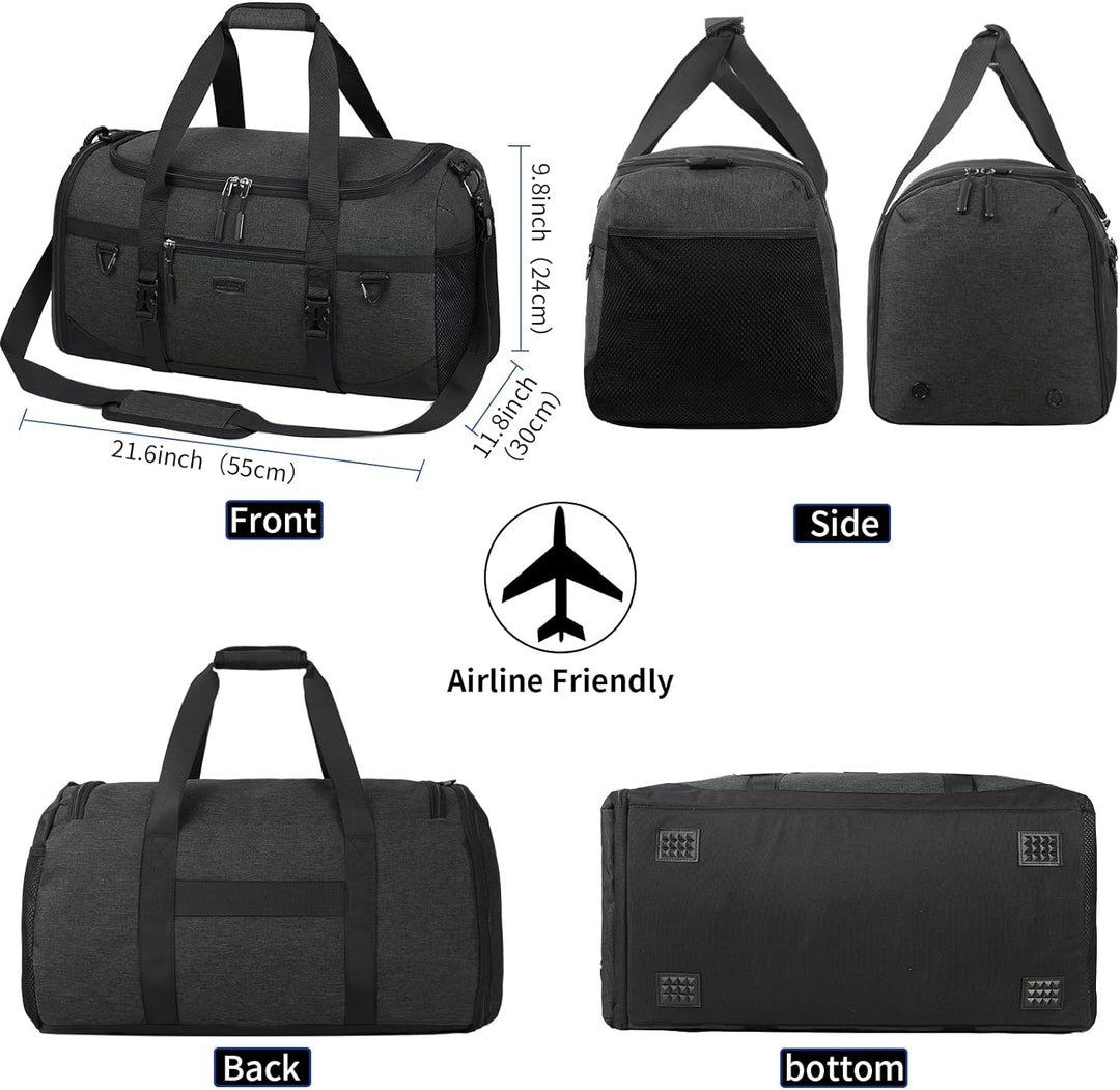 Lubardy Sporttasche Reisetasche Gross 40L Wasserdicht mit Sporthandtuch Schuhfach Nassfach Weekender