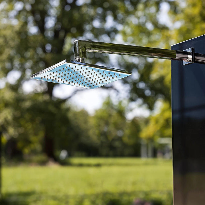 POOL Total IDEAL Glasdusche Kuba (schwarz) | Inkl. Bodenplatte