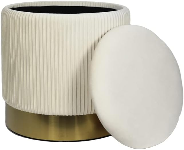 AllEquip 2er-Set Sitzhocker Samt Schminktisch Pouf Hocker mit Stauraum Ottoman Aufbewahrungshocker (