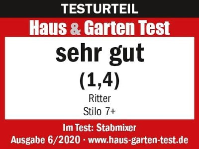 RITTER 628000 stilo 7 Plus kabelloser, akkubetriebener Stabmixer, Edelstahl, Silber, stilo 7 Plus