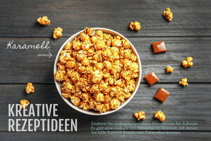 Hopser Food Fun Partyset 500g Popcornmais,250ml Popcornöl mit Butteraroma,150g Popcorn-Zucker Vanill