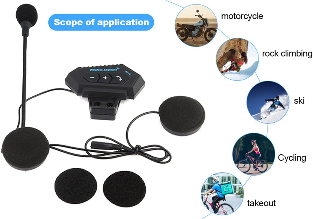 BuyWeek Motorradhelm Bluetooth Headsets, Motorrad Helm Gegensprechanlage Bluetooth V5.0 Motorradhelm