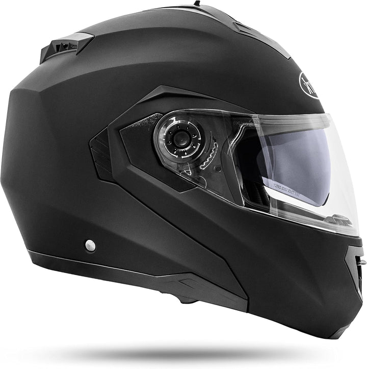 ATO-Moto Montreal Schwarz matt Grösse S M L XL Klapphelm mit Doppelvisier System und der neusten Sic