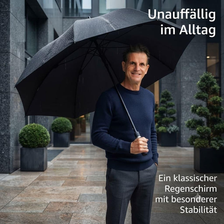 Sicherheitsschirm | Verteidigungsregenschirm + Videokurs | XXL Golf Regenschirm 103cm Lang | Regensc
