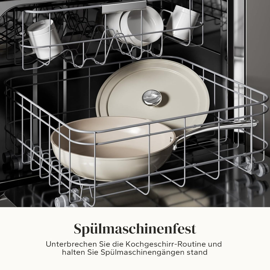 Redchef Bratpfannen 28 cm mit Deckel Keramik Antihaft, Pfannen 28 cm Aluminium für alle Herdarten, P