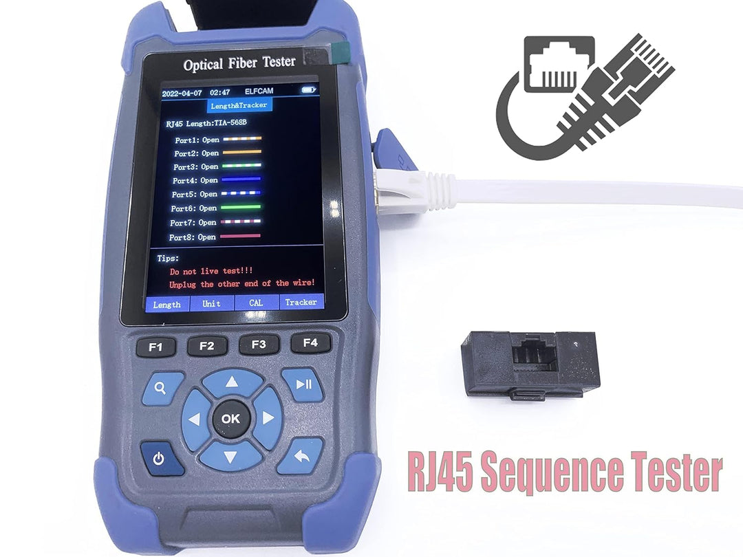 Elfcam® - OTDR für FTTH, 24dB/22dB 1310nm/1550nm, Tragbares 4 in 1 OTDR + VFL+ OPM + OLS, OTDR Glasf