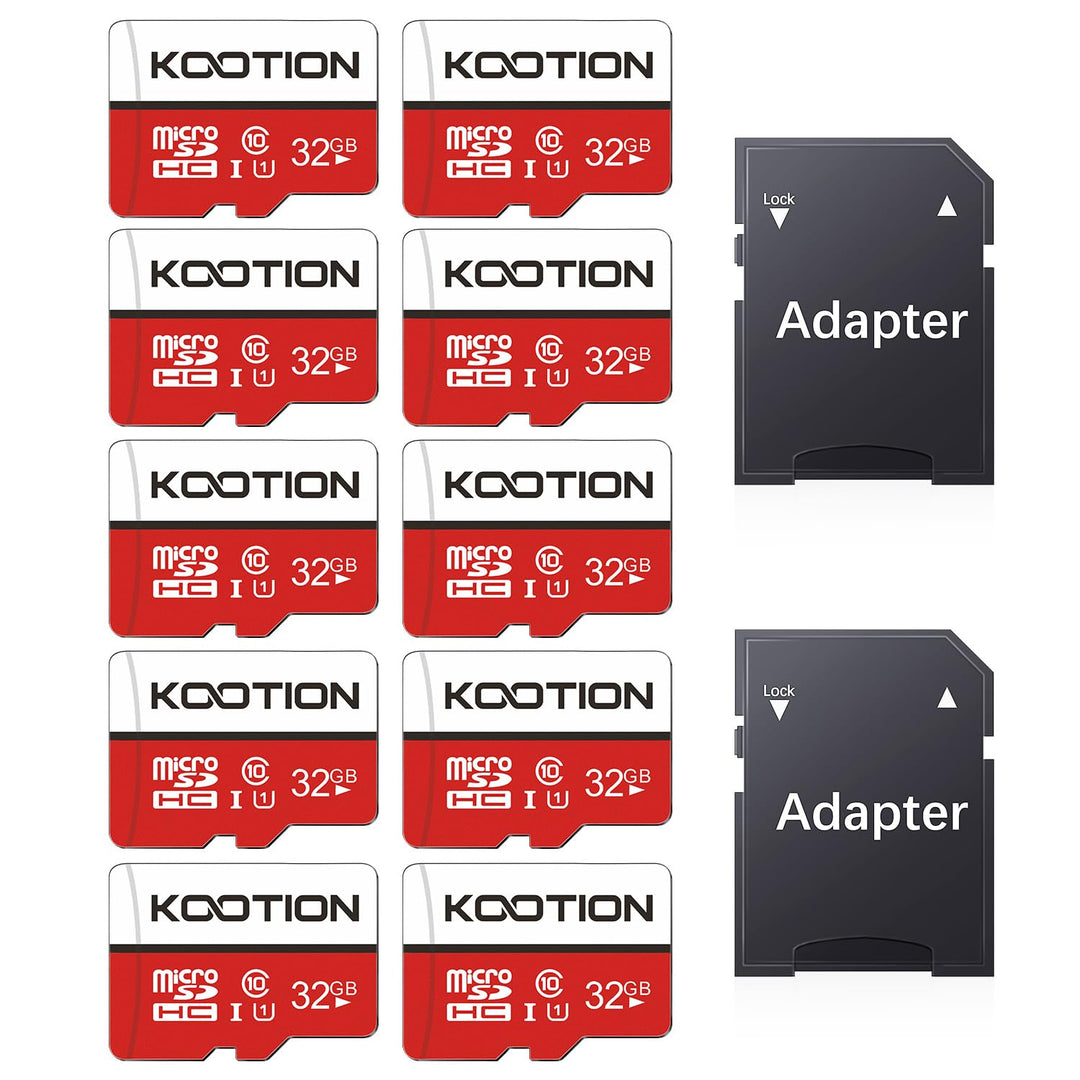 KOOTION 10 Stück Micro SD Karte 32GB Class 10 Speicherkarte SD MicroSDHC 10er Pack Mini SD Karte 32G