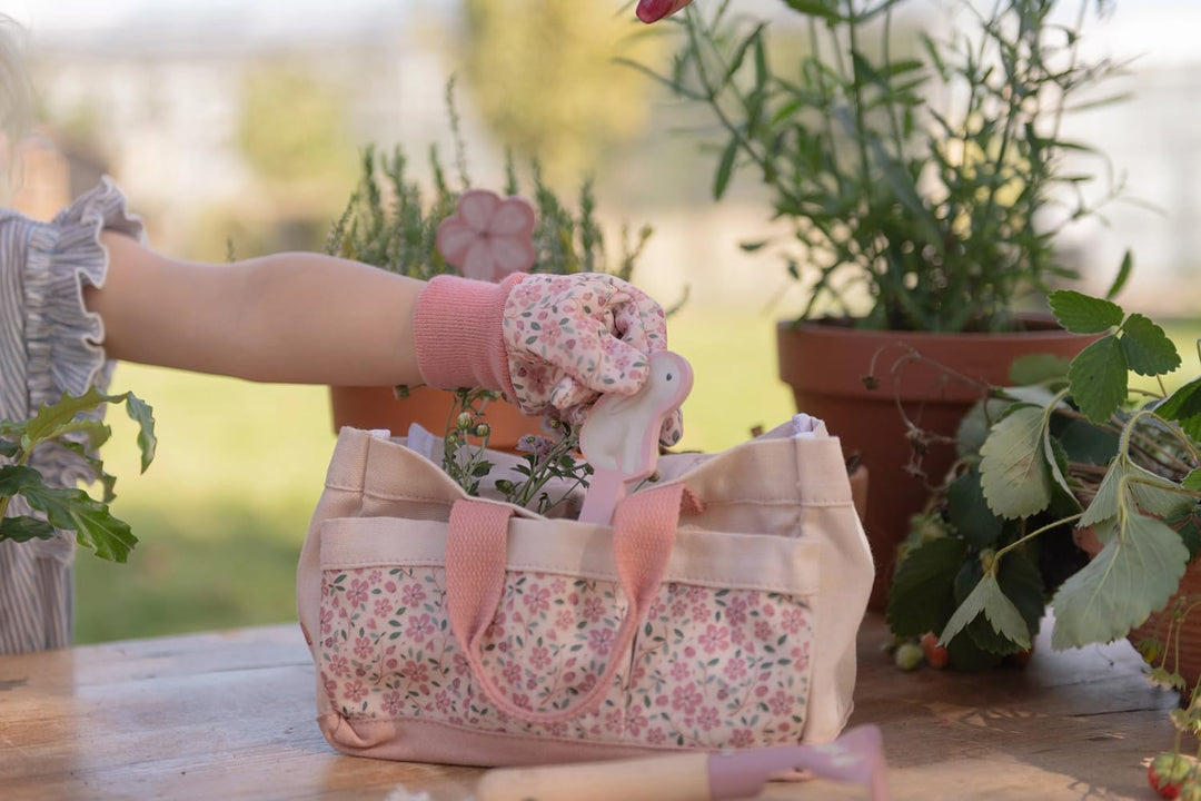 Little Dutch Gartengeräte Set - Gartenspielzeug für Kinder - inklusive Tasche, Handschuhe, Giesskann