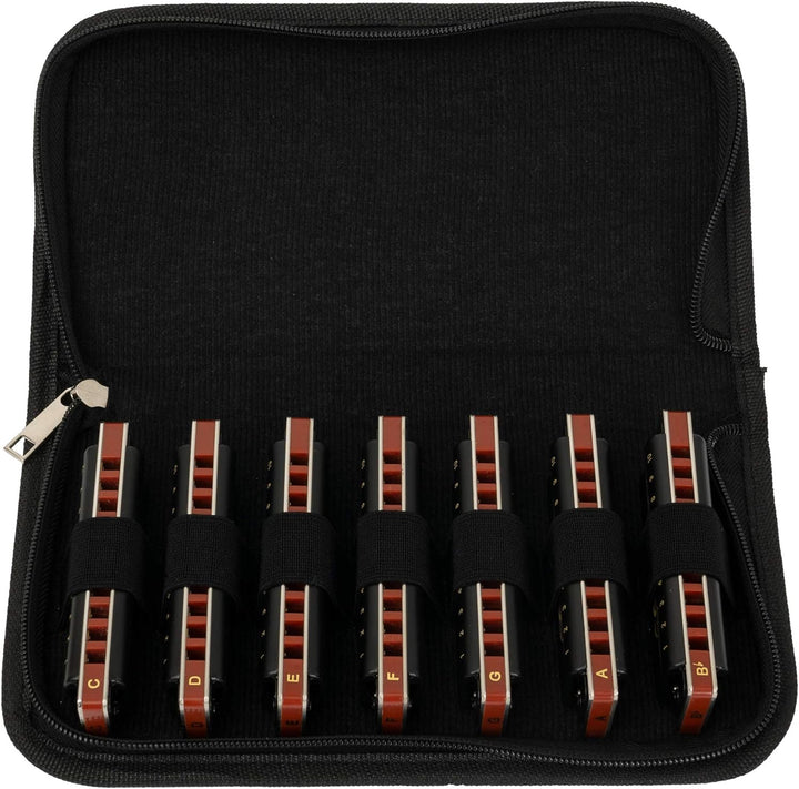 CASCHA Mundharmonika Pro Set 7 Tonarten C - D - E - F - G - A - Bb für Anfänger u. Fortgeschrittene